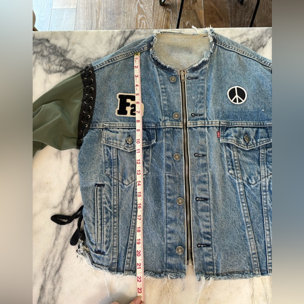 Riley Vintage Levi’s Denim And Army Jacket Sz M #0395 - Picture 6 of 6